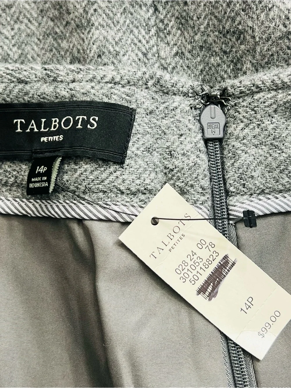 Talbots Wool Mix Pencil Straight Skirt Business Casual Minimalist Preppy Lined